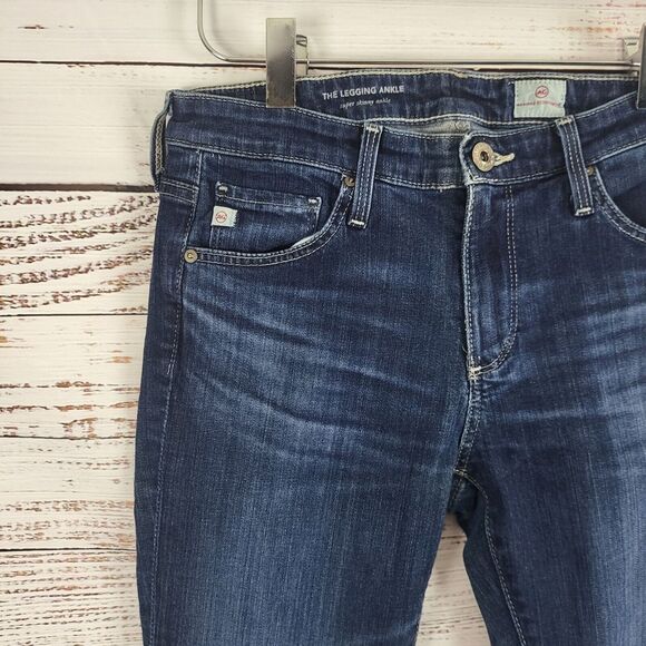AG Adriano Goldschmied The Legging Ankle Jeans 26R Womens Low Rise Dark Wash - Picture 2 of 11